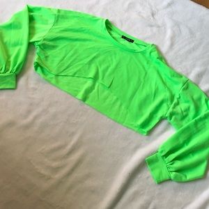 Neon green super cropped top